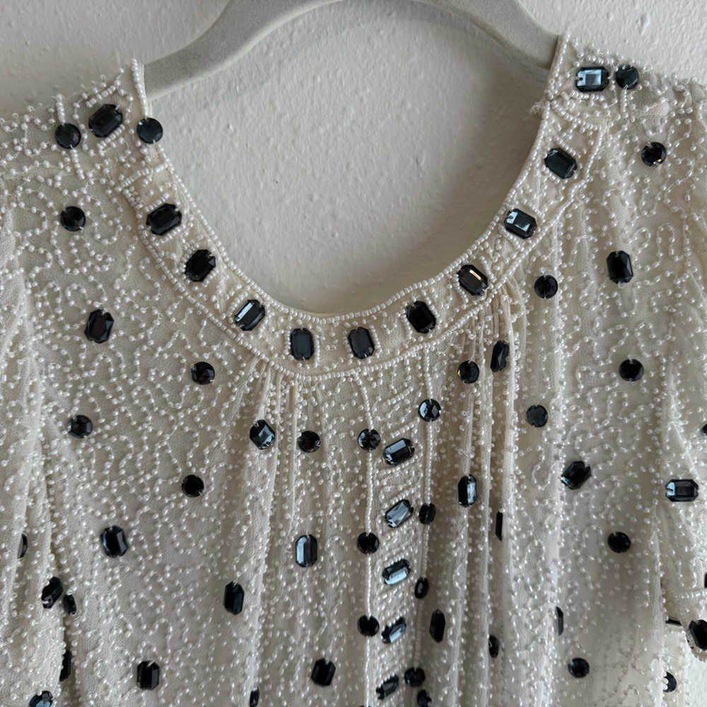 NWOT READ RARE Anthropologie Beaded Composition Top by Yumi Kim S - Picture 12 of 12
